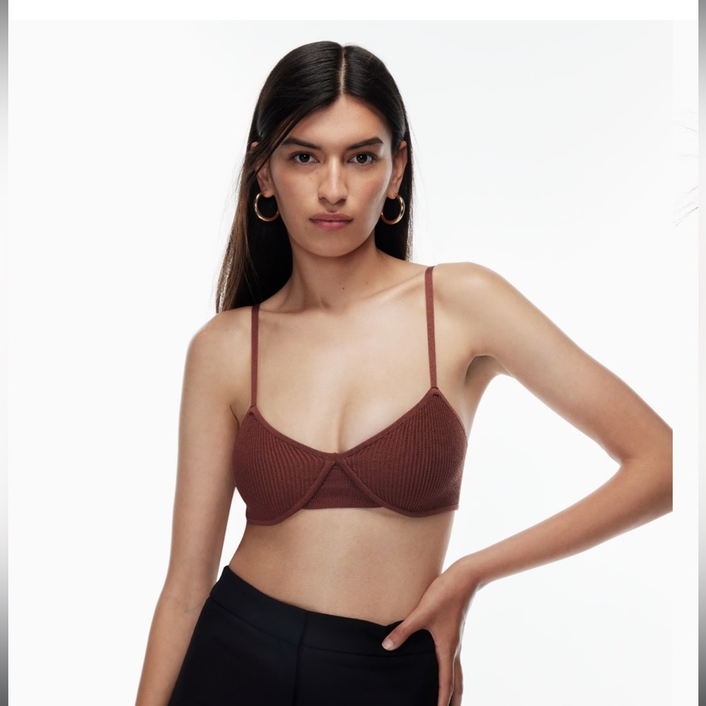 BABATON Dark Chocolate Opal Sculp Knit Bra Top